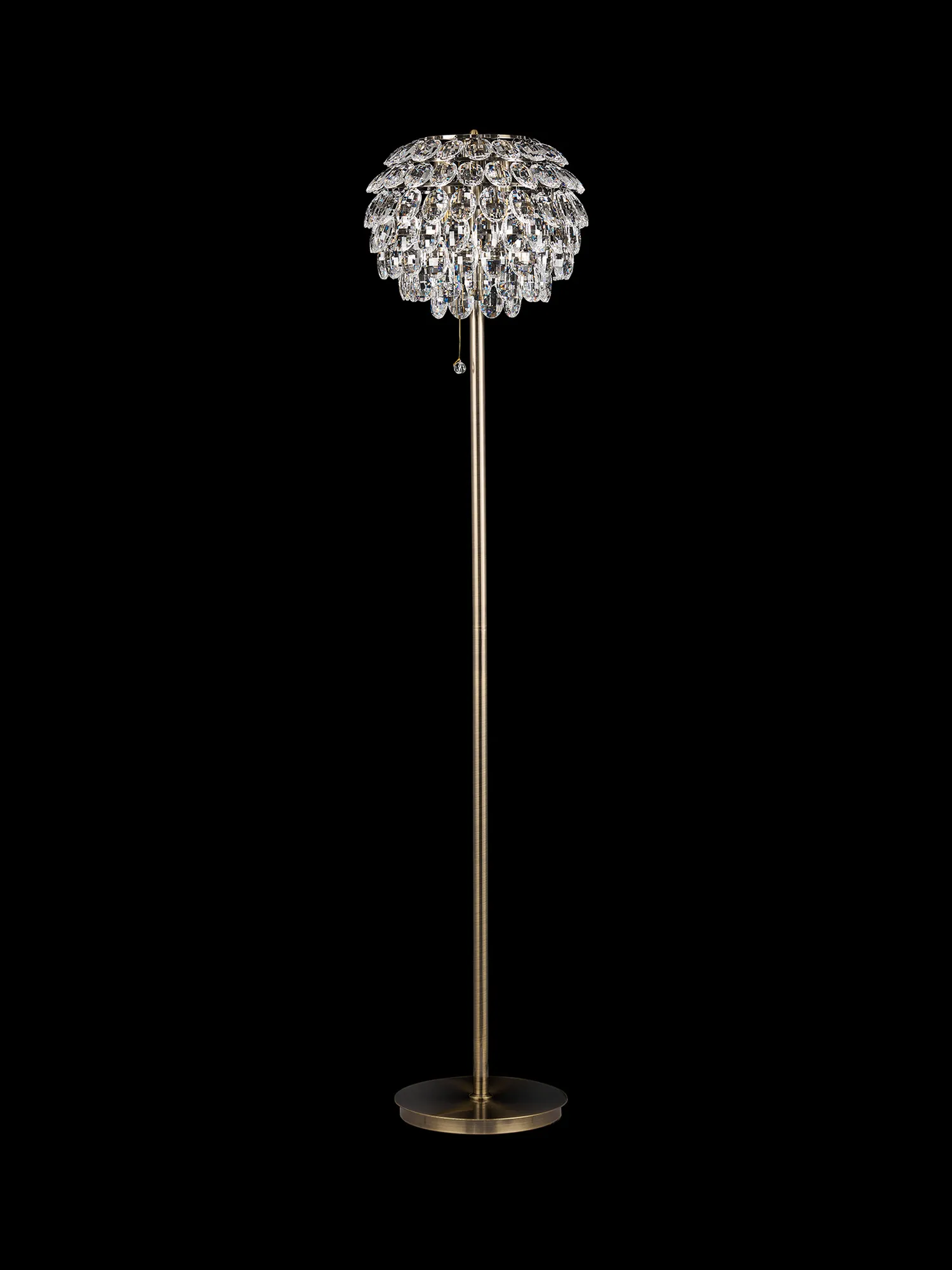 Coniston Antique Brass Crystal Floor Lamps Diyas Designer Floor Lamps 